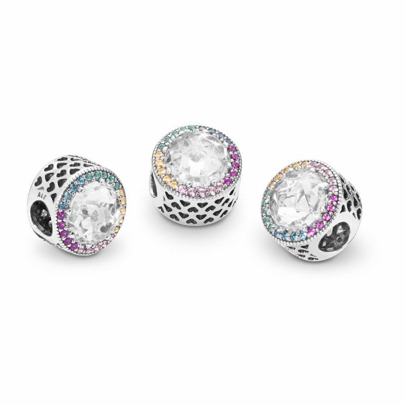 Pandora Multi-Color Radiant Hearts Charm Silver Egypt QJ0386147